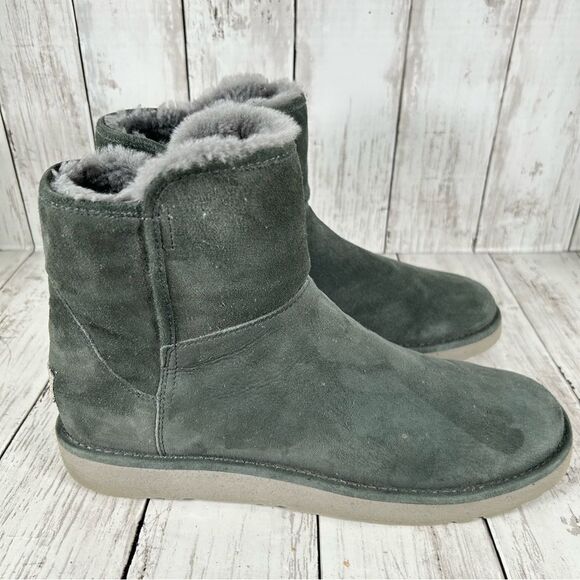 UGG Abree Mini Green Gray Ankle Boots Women’s Size 10 EU 41 S/N 1016548 - Picture 2 of 10